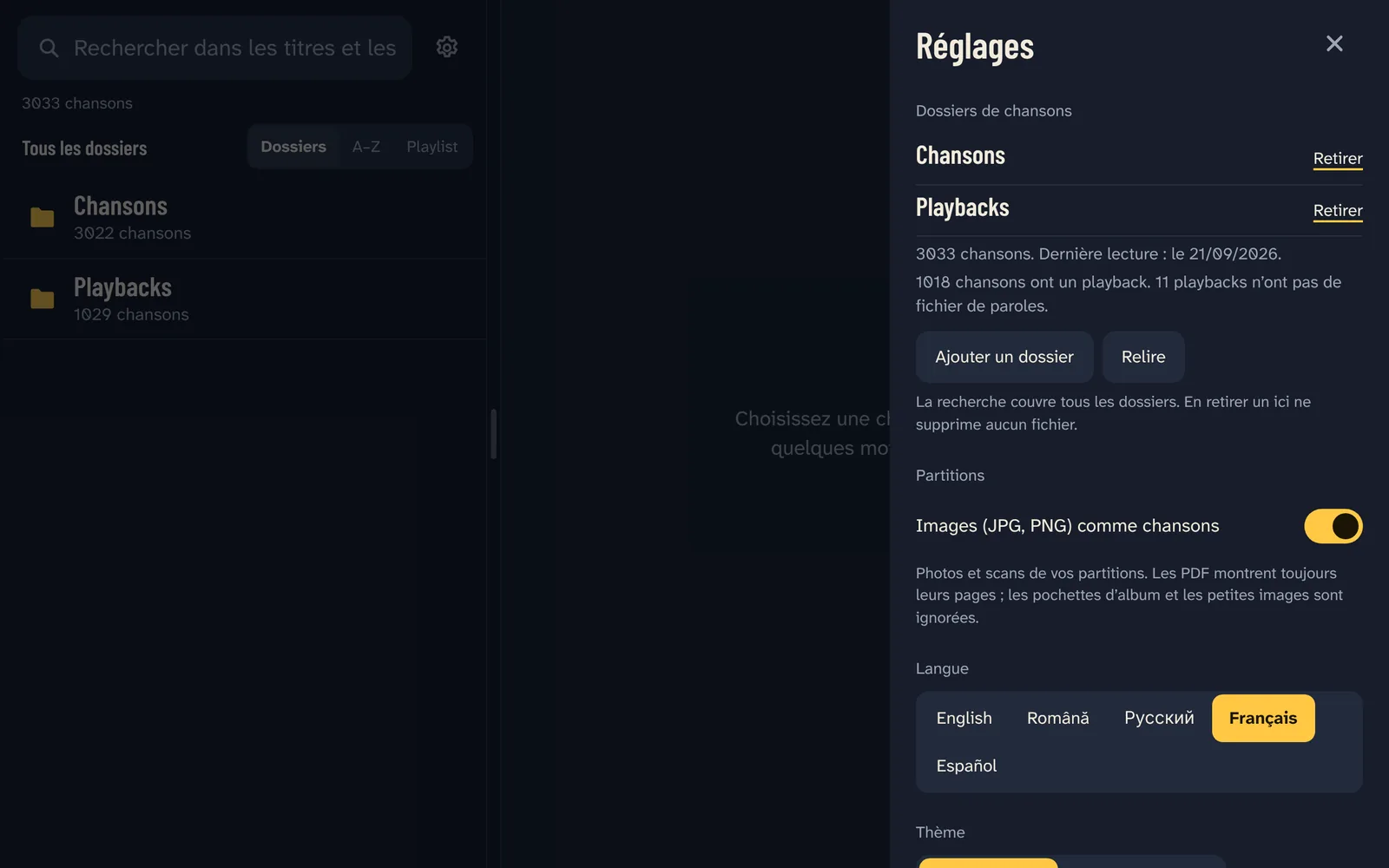 Réglages